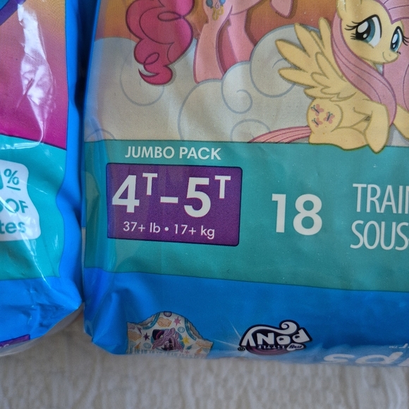 Easy Ups 3 unopened packages of size 4T-5T 18 count each NEW My Little Pony - Picture 2 of 4